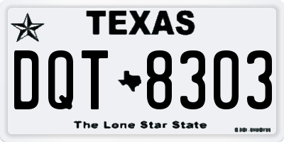 TX license plate DQT8303