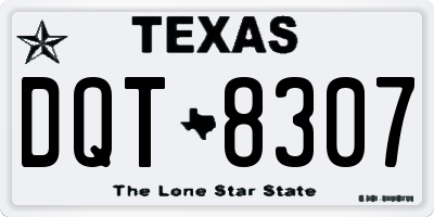 TX license plate DQT8307