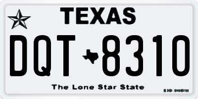 TX license plate DQT8310