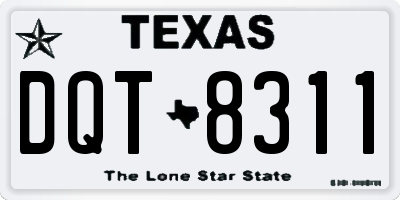 TX license plate DQT8311