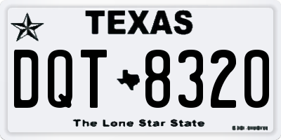 TX license plate DQT8320
