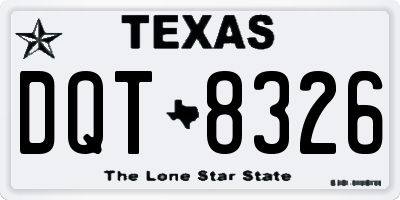 TX license plate DQT8326