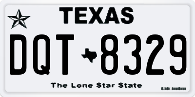 TX license plate DQT8329