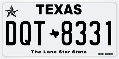 TX license plate DQT8331