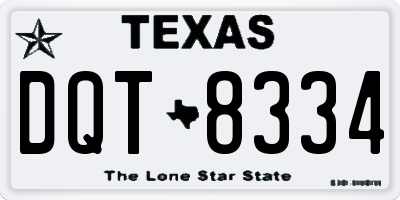 TX license plate DQT8334