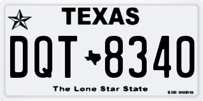 TX license plate DQT8340