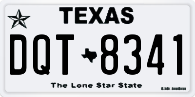 TX license plate DQT8341