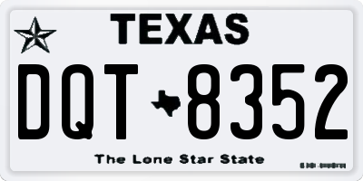TX license plate DQT8352