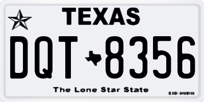 TX license plate DQT8356