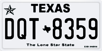 TX license plate DQT8359