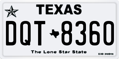 TX license plate DQT8360