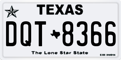 TX license plate DQT8366