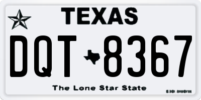 TX license plate DQT8367