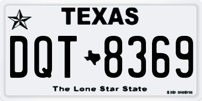 TX license plate DQT8369