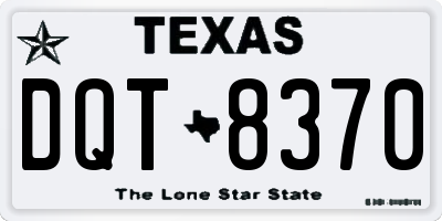 TX license plate DQT8370