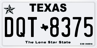 TX license plate DQT8375