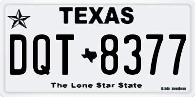 TX license plate DQT8377