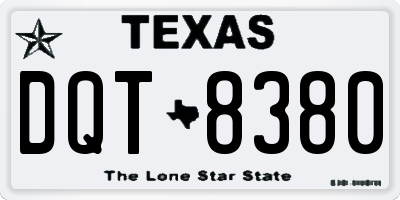 TX license plate DQT8380