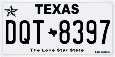 TX license plate DQT8397