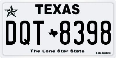 TX license plate DQT8398
