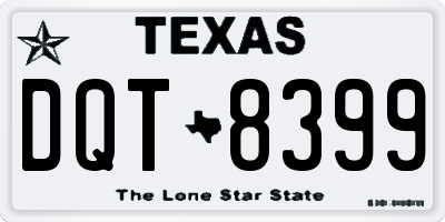 TX license plate DQT8399
