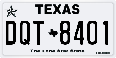 TX license plate DQT8401