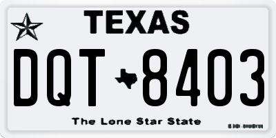 TX license plate DQT8403