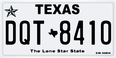 TX license plate DQT8410