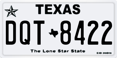 TX license plate DQT8422