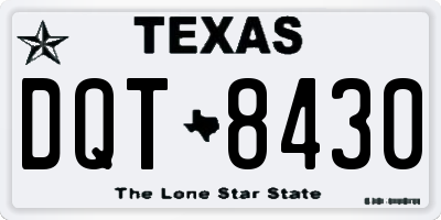 TX license plate DQT8430