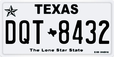 TX license plate DQT8432