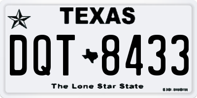 TX license plate DQT8433