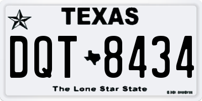 TX license plate DQT8434