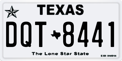 TX license plate DQT8441