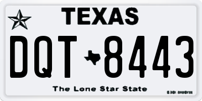 TX license plate DQT8443