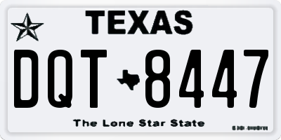 TX license plate DQT8447