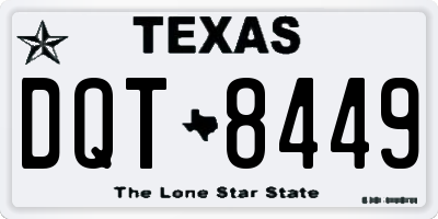 TX license plate DQT8449