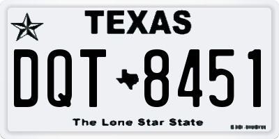 TX license plate DQT8451