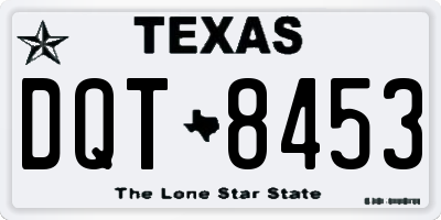 TX license plate DQT8453