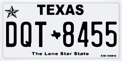 TX license plate DQT8455