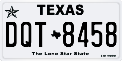 TX license plate DQT8458