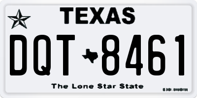 TX license plate DQT8461