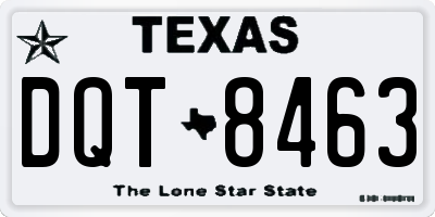 TX license plate DQT8463