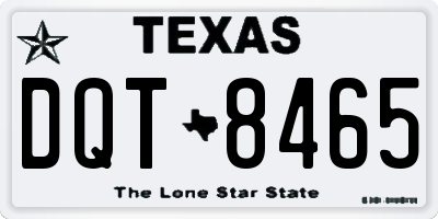 TX license plate DQT8465