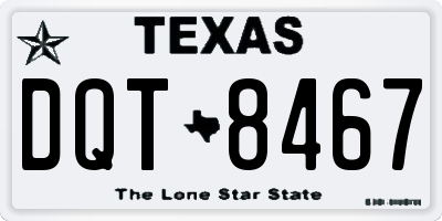 TX license plate DQT8467