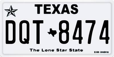TX license plate DQT8474