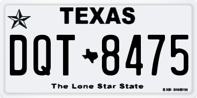 TX license plate DQT8475