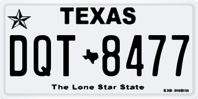 TX license plate DQT8477