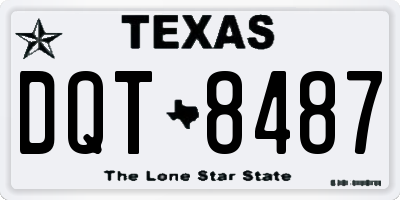 TX license plate DQT8487