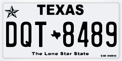 TX license plate DQT8489